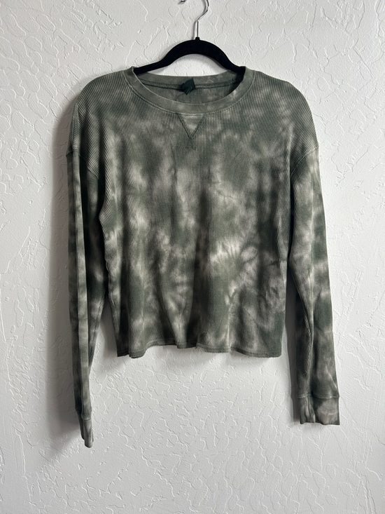 wild fable Tops - Light Green tie dye waffle knit long sleeved tee